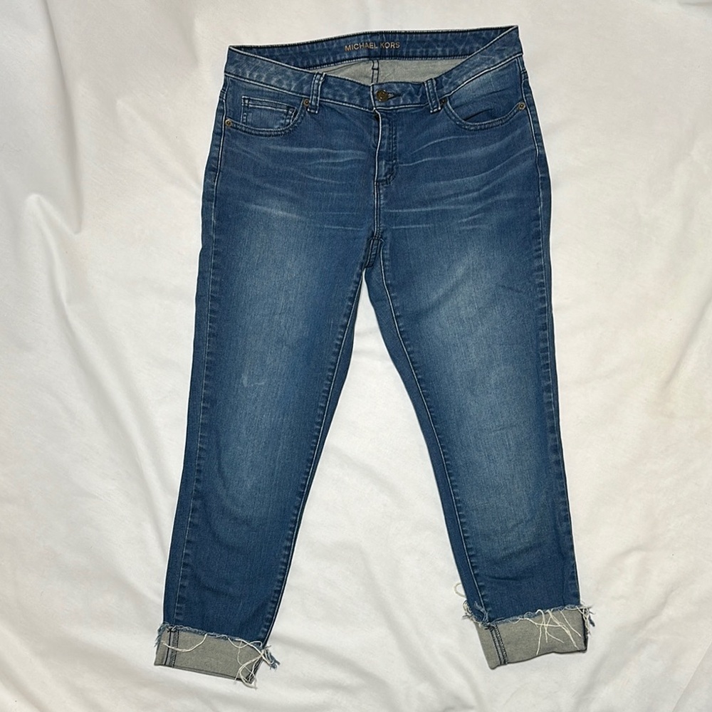 Women's Michael Kors Izzy Skinny Crop Blue Jeans